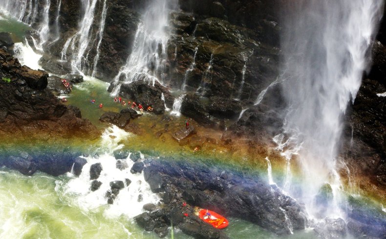 Swimming under the Victoria Falls Zambia 