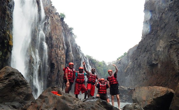 Swimming under Victoria Falls Zambia 