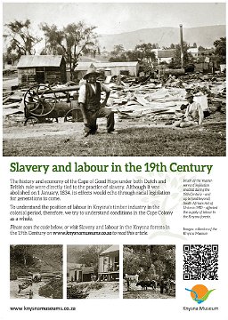 Knysna Museum poster: Slavery and labour in the Knysna forests in the 19th Century