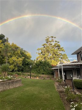 Rainbows over the guesthouse 