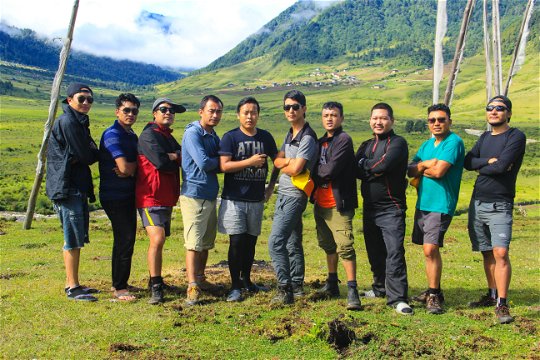 Nima with his colleagues of Bhutan Swallowtail