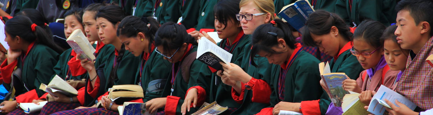 School Children Observing Reading year in Thimphu Clock Tower Square