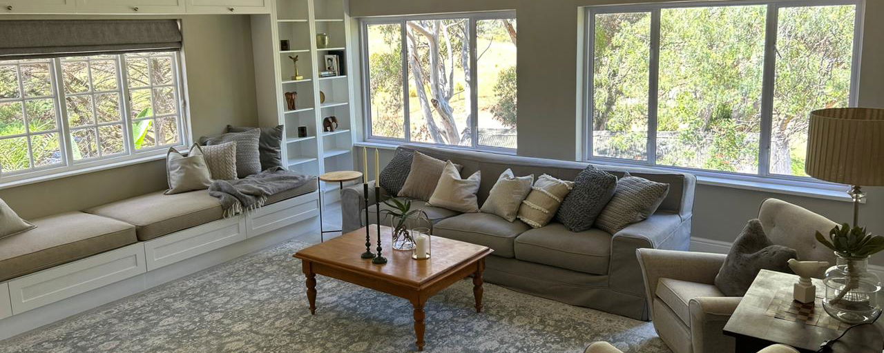 Living room and dining area