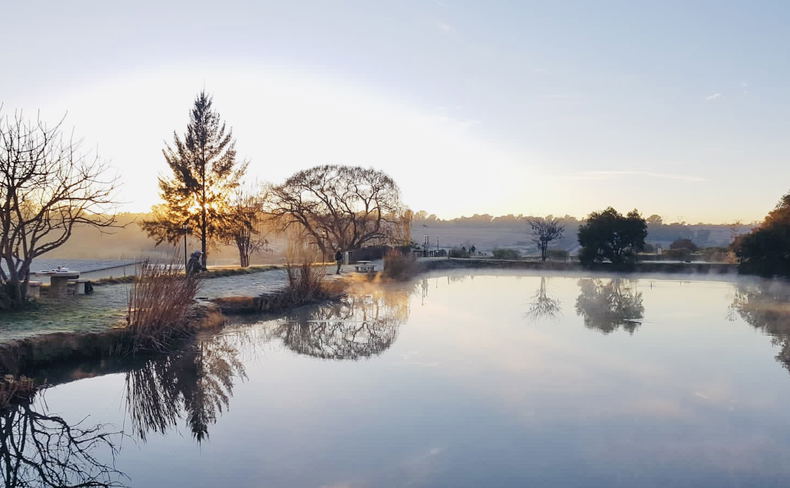 Fly fishing dam in winter at Lanseria Country Estae Fly fishing dam in winter at Lanseria Country Estae