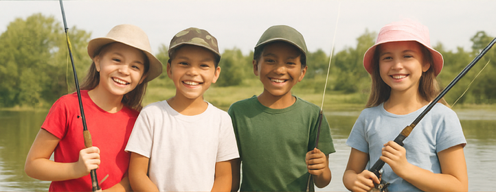 Family fishing lesson special is a great activity for adults and kids over the December festive holiday season Family fishing lesson special is a great activity for adults and kids over the December festive holiday season