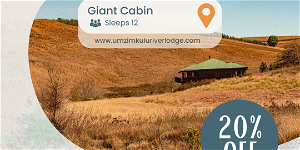 20% OFF your Stay at Giant Cabin (21March - 24 March) 