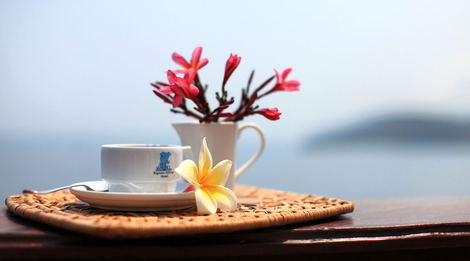 Coffee and tea at the restaurant 