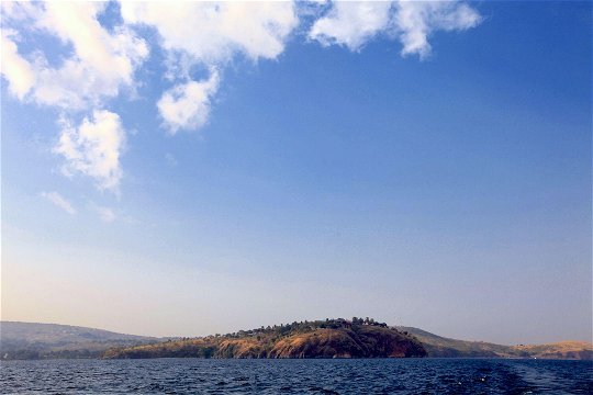 View of Kigoma Hilltop Hotel from the lake 