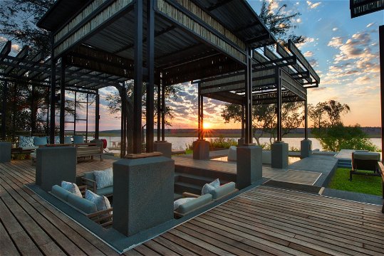 Chobe Water Villas Deck Sunset