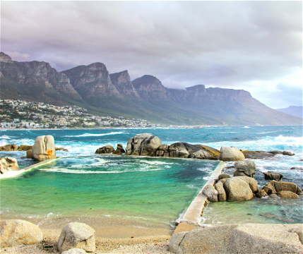 Maiden's Cove is a beautiful scenic lookout point nestled between Clifton's Beaches and Glen Beach in the Suburb of Camps Bay in Cape Town, Western Cape, South Africa 