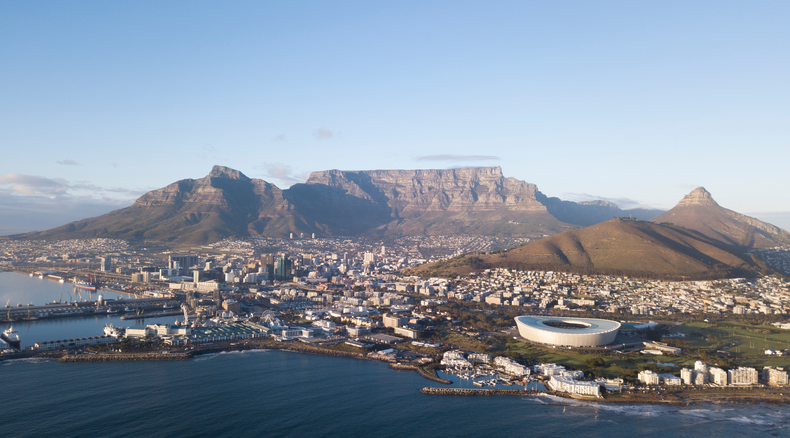 Photograph Arial view of Cape Town city, in South Africa. The picture includes the City Bowl, Table Mountain, Signal Hill, V&A Waterfront along with the Atlantic Seaboard and the Southern Suburbs of Cape Town. Photograph Arial view of Cape Town city, in South Africa. The picture includes the City Bowl, Table Mountain, Signal Hill, V&A Waterfront along with the Atlantic Seaboard and the Southern Suburbs of Cape Town.