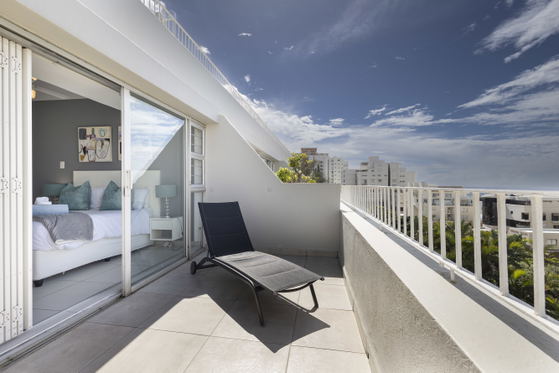 Balcony and sun loungers