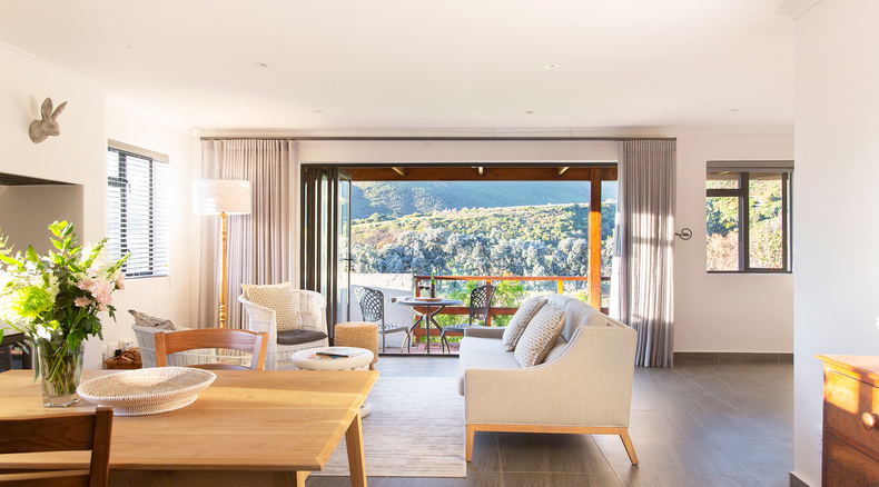 View from Cottage "Muriel" at Mont Angelis Retreat in Stellenbosch, Upper Blaauwklippen Valley