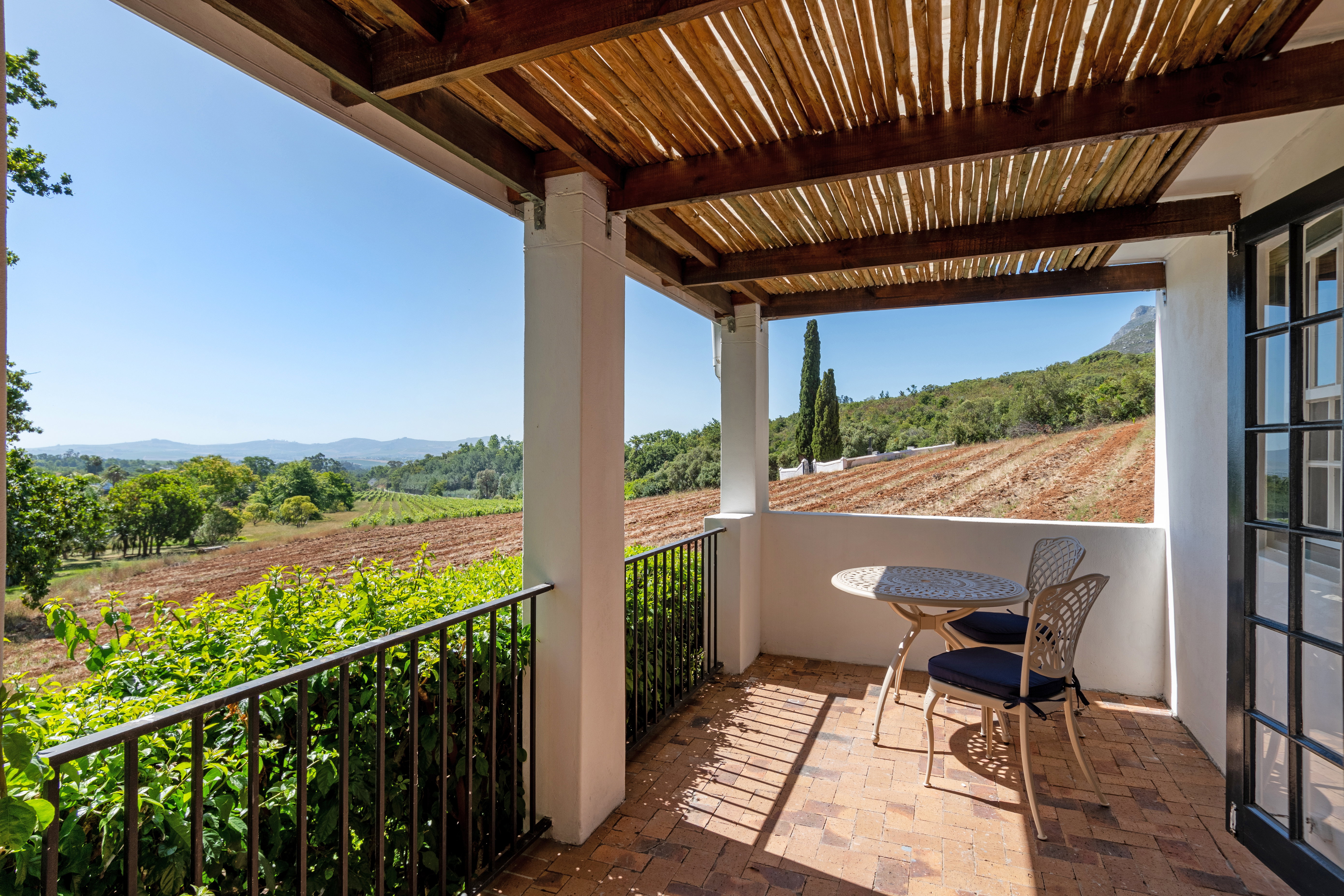 Views cottage stellenbosch balcony