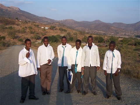 School Children walking Home Zululand 