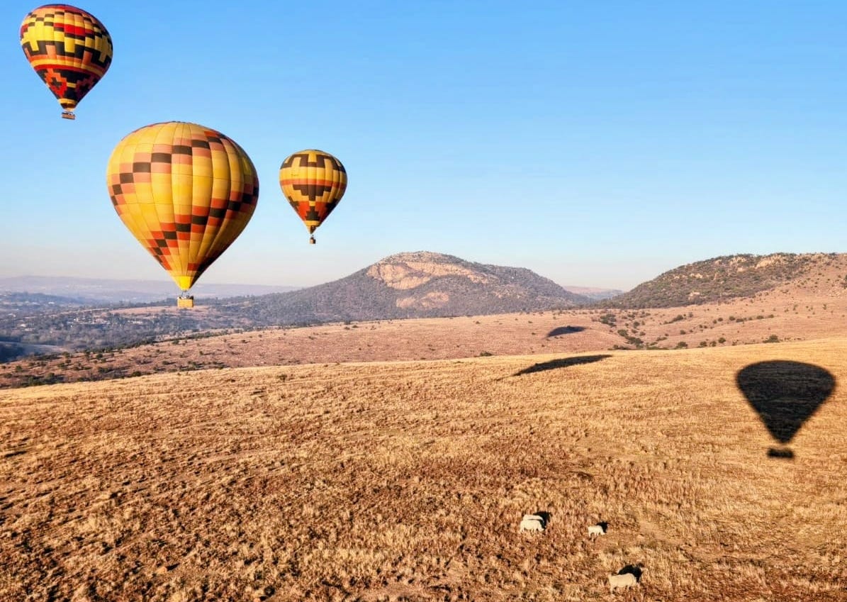 Viewing game from the hot air balloon.
