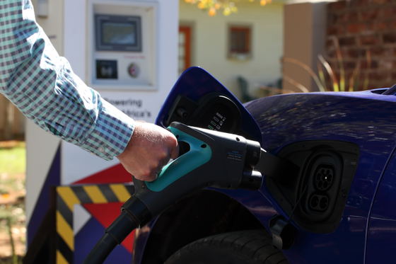 Secure on-site EV charging station at Celtis Country Lodge, ideal for eco-conscious travelers in Middelburg EC.