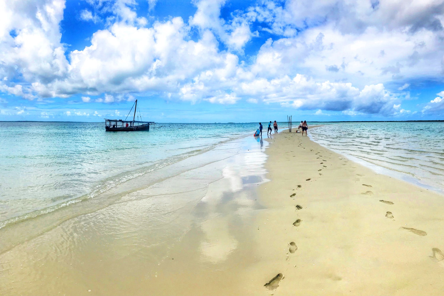sandbar picnic on an island