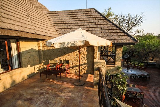 Private balcony on first floor overlooking the African bush veld