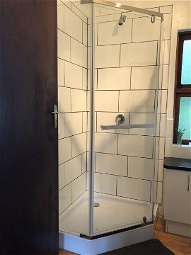 Modern large shower at Natures Way Farm Cottage