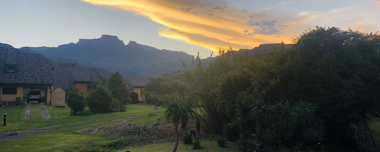 Beautiful sunset over the Drakensberg Mountains