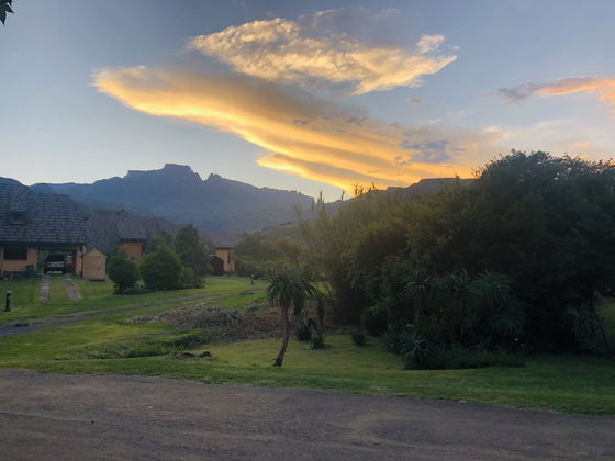 Beautiful sunset over the Drakensberg Mountains