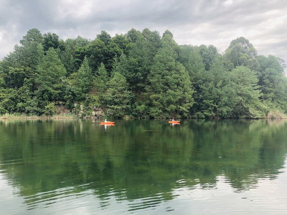 Canoeing on the Dam