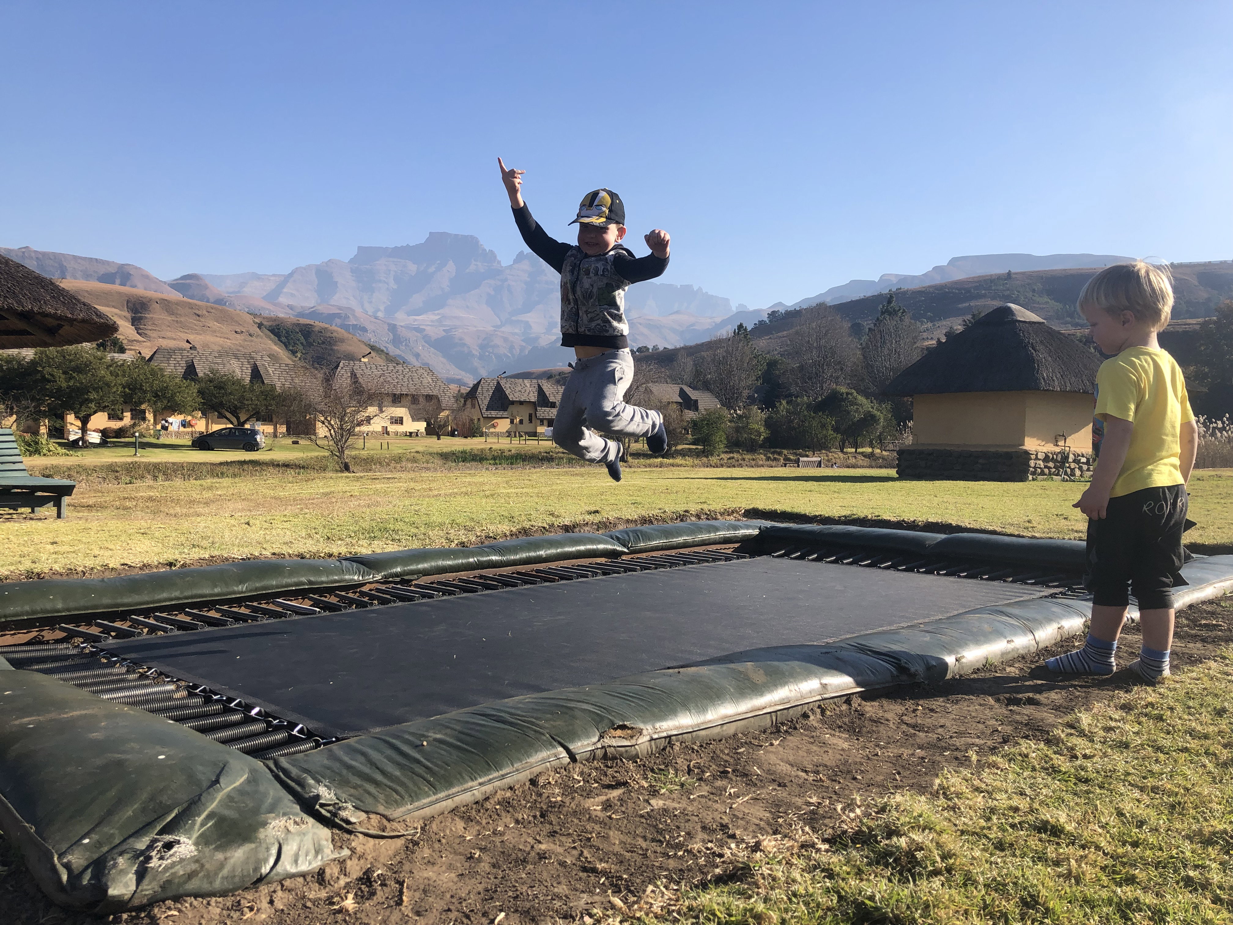 Jumping for joy in the Mountains