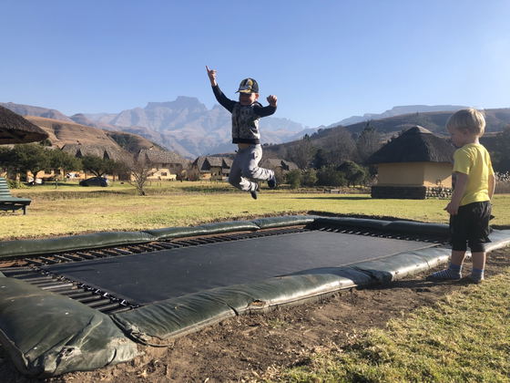 Jumping for joy in the Mountains