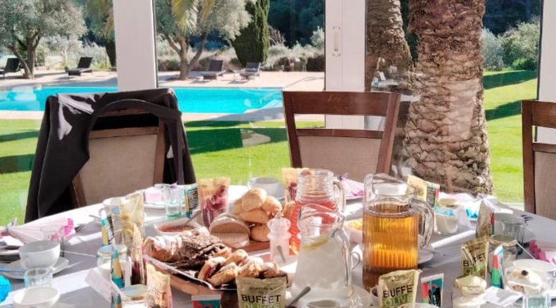Breakfast table on a champagne day for Womens Day 2023