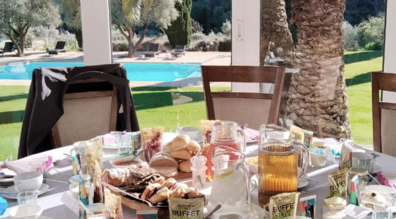 Breakfast table on a champagne day for Womens Day 2023 Breakfast table on a champagne day for Womens Day 2023