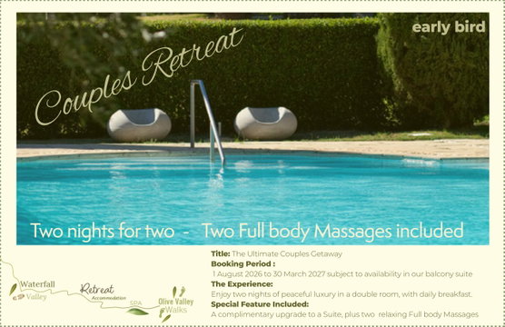 Couples deal for accommodation and massage Couples deal for accommodation and massage