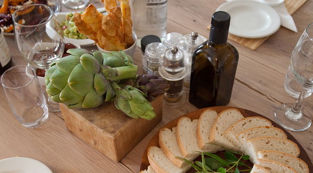 Family style lunch table Family style lunch table