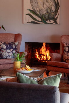 Inside fireplaces at all our accommodation Inside fireplaces at all our accommodation