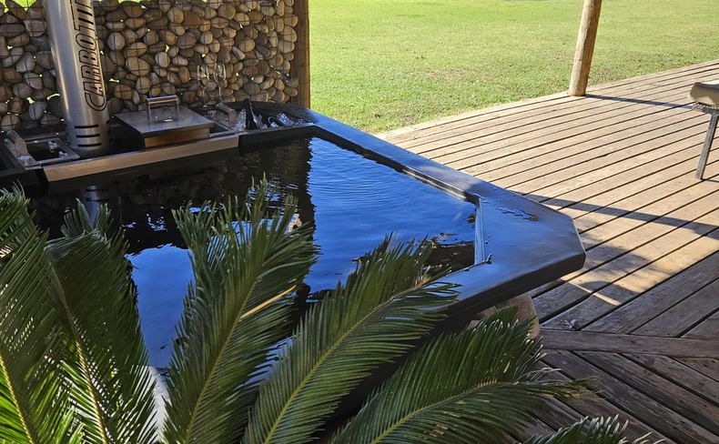 Wood fired hot tub