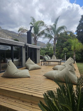 Country Manor deck with 2 hot tubs