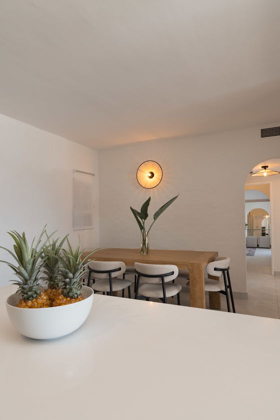 The indoor dining area is perfect for the cooler evenings. 