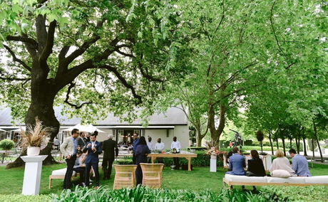 Grande Provence hosting an event on their property, with guests on the property Grande Provence hosting an event on their property, with guests on the property