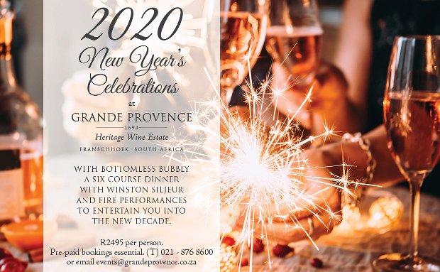 2020 New Years grande provence franschhoek restaurant