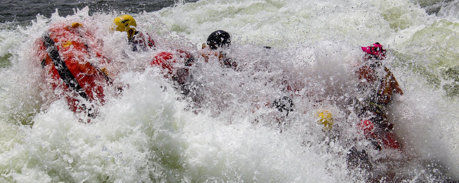 Making a splash with rafting on the river Nile in Jinja, Uganda