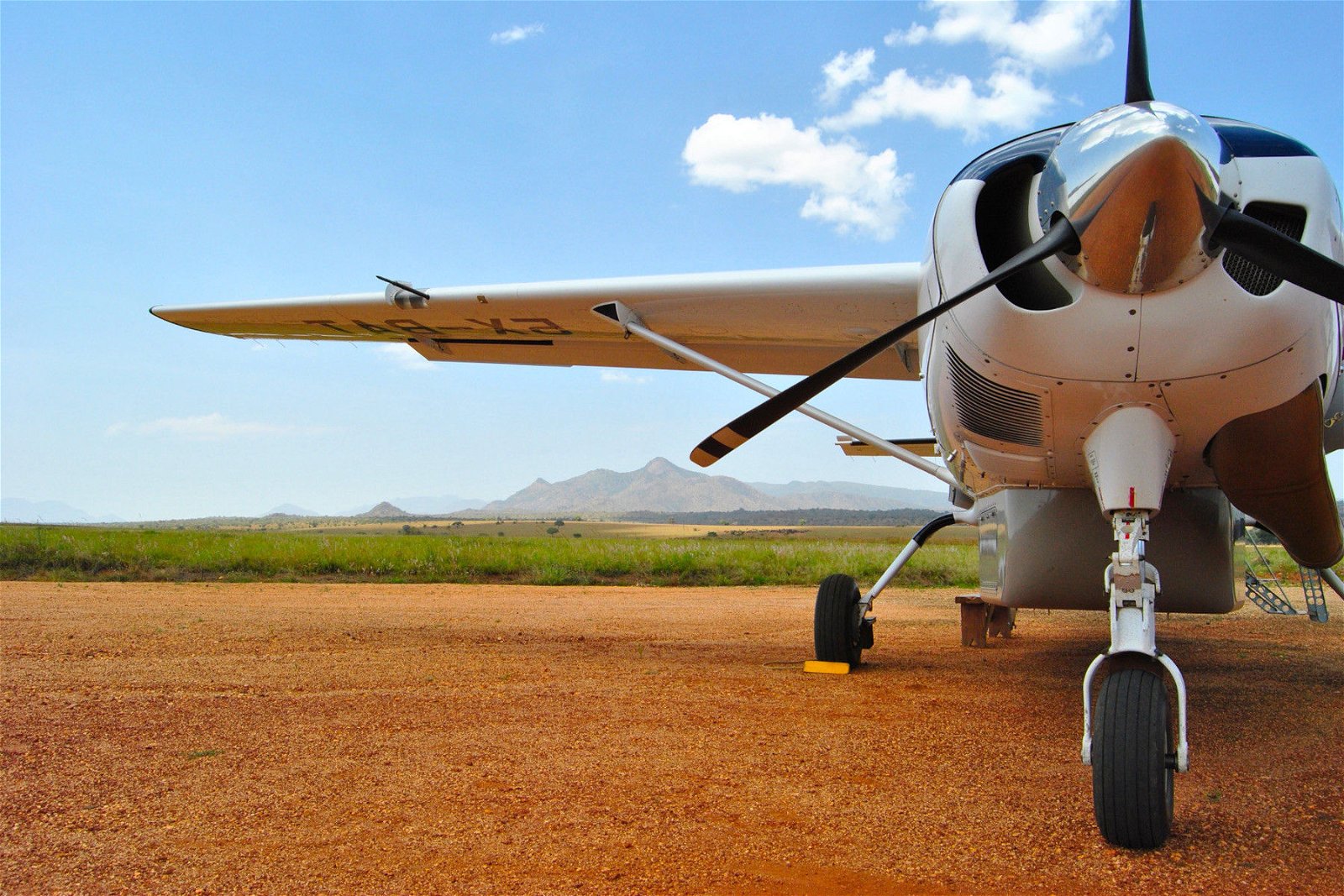Plane on a flying safaris in Uganda