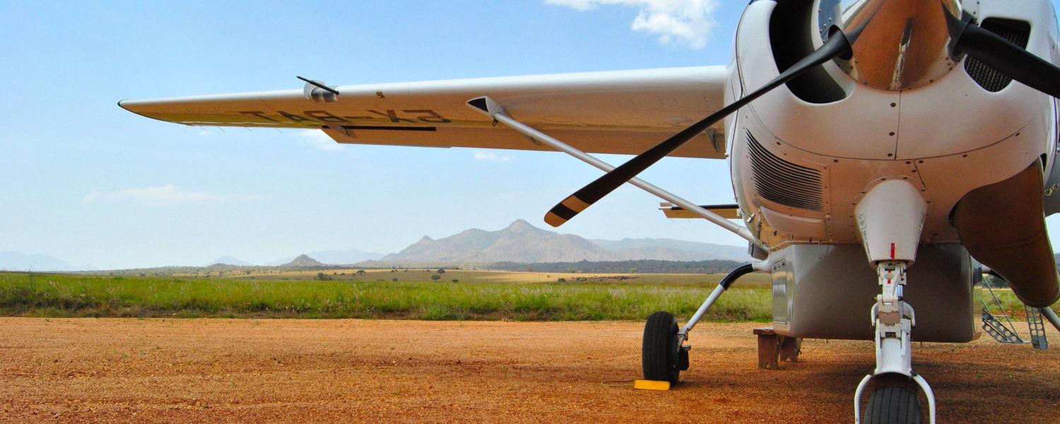Plane on a flying safaris in Uganda