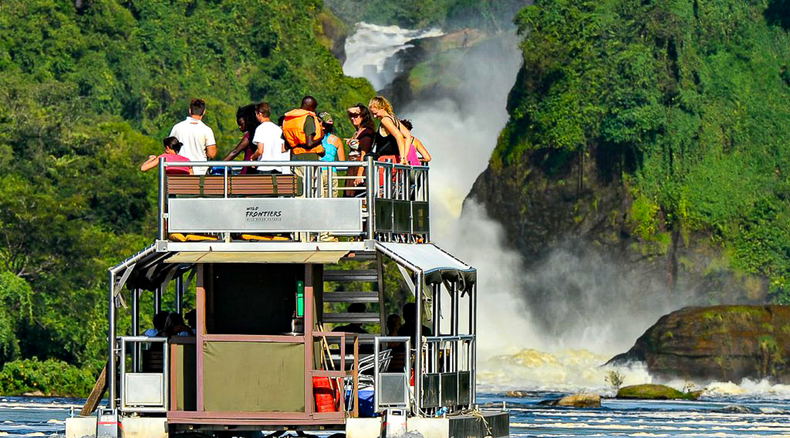 Water safari to the base of Murchison Falls, Uganda Water safari to the base of Murchison Falls, Uganda