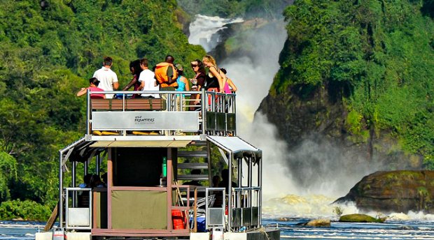 Water safari to the base of Murchison Falls, Uganda