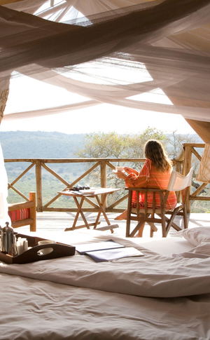 Terrace sunrise, Mihingo Lodge in Lake Mburo National Park, Uganda