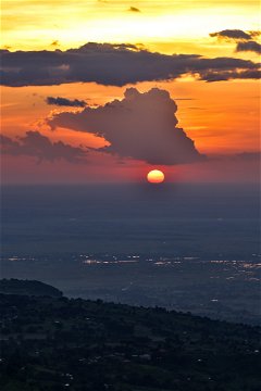 Sunset cast across the Ugandan skies at Sipi Fall, Uganda.