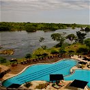 The three tier swimming pool at Chobe Safari Lodge, Uganda