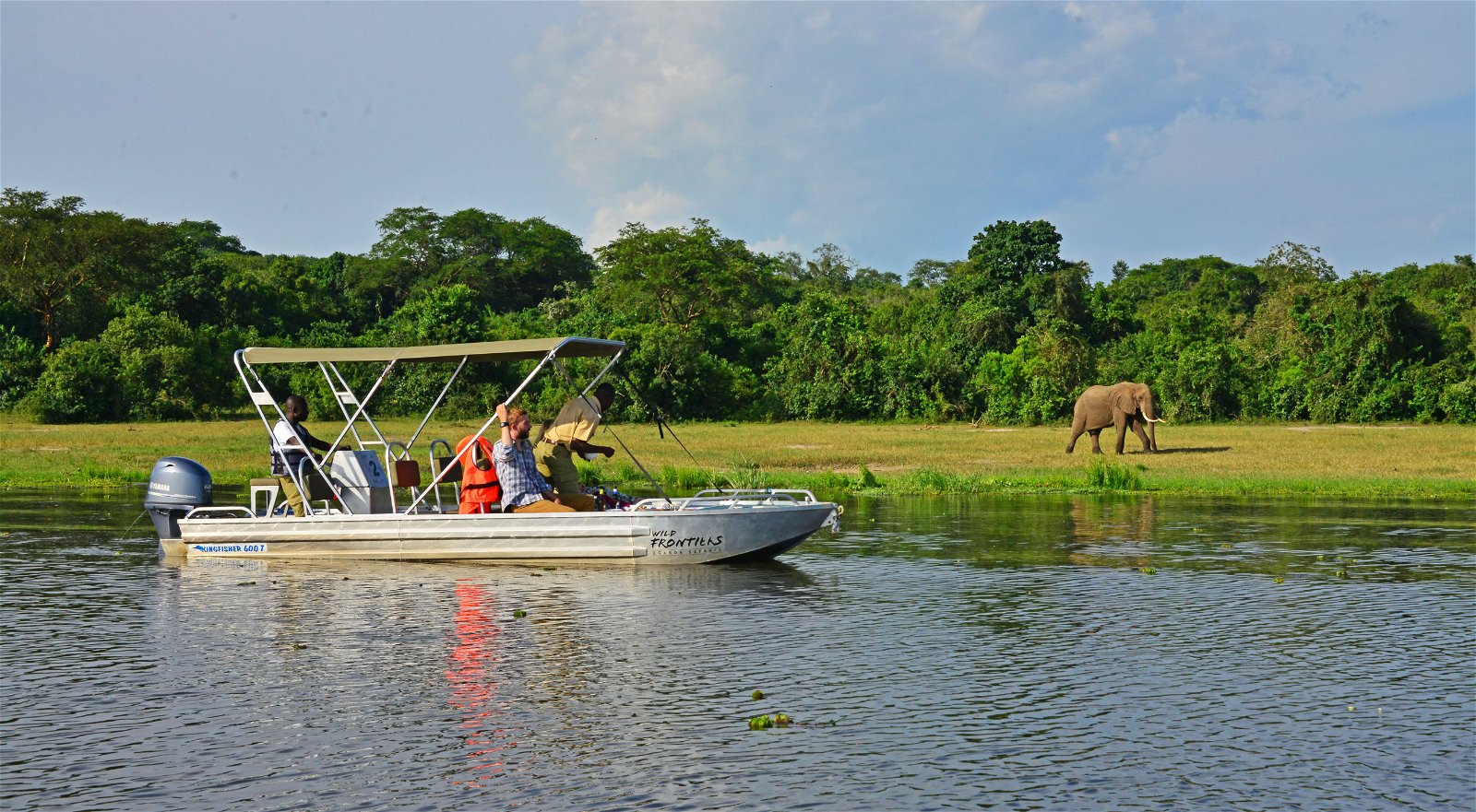Water safari on the river Nile, Murchison Falls National Park, Uganda