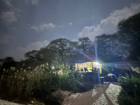 Ngombe Zambezi River Lodge at Night