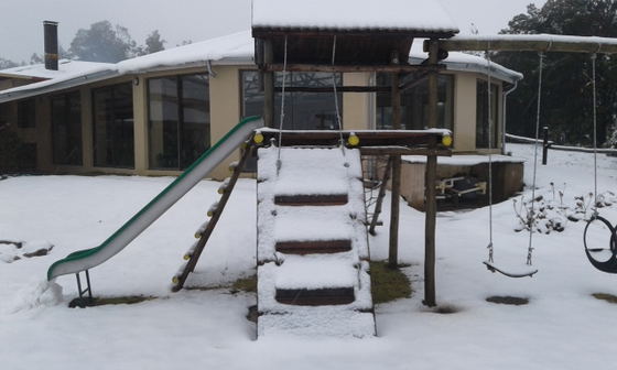 Jungle Gym Covered In Snow